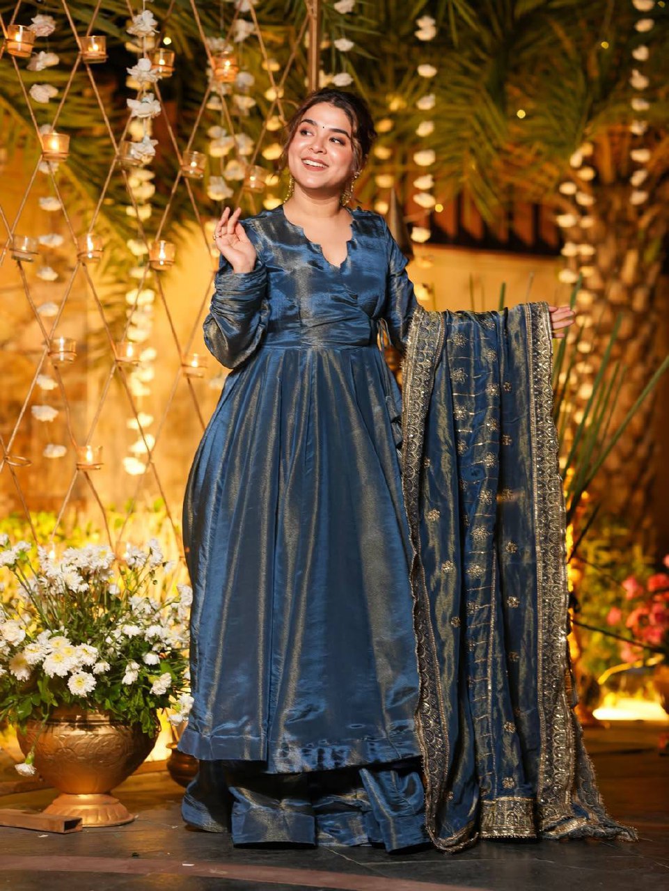 The Sovereign Teal Heritage Anarkali
